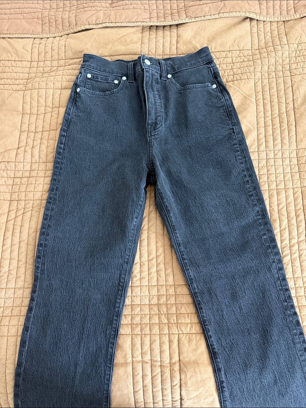 Madewell Women's Straight-Leg Jeans in Washed Black - Size 27